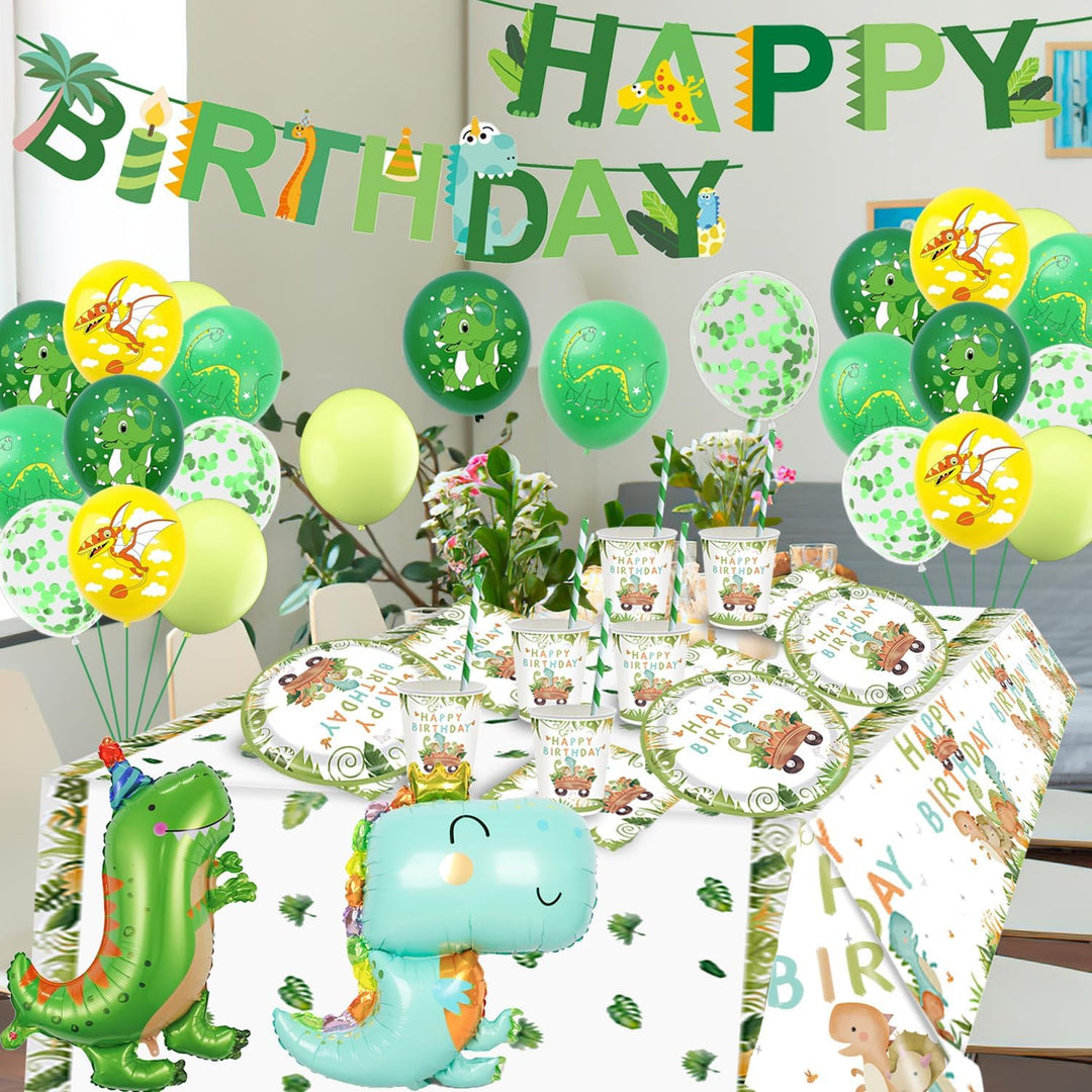 Dinosaurier Partygeschirr Set, Dino Geburtstag Deko, Dinosaurier Geburtstag Geschirr Set, Pappteller