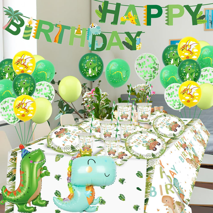 Dinosaurier Partygeschirr Set, Dino Geburtstag Deko, Dinosaurier Geburtstag Geschirr Set, Pappteller
