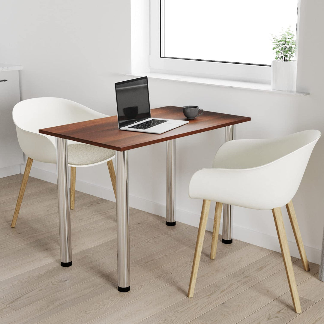 mikon 60x40 | Esszimmertisch - Esstisch - Tisch mit Chrombeinen - Küchentisch - Bürotisch | WALNUSS