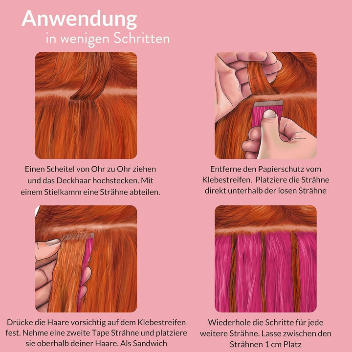 hair2heart Invisible Tape Extensions Echthaar Premium - 10 Tapes 40cm 6/0 dunkelblond