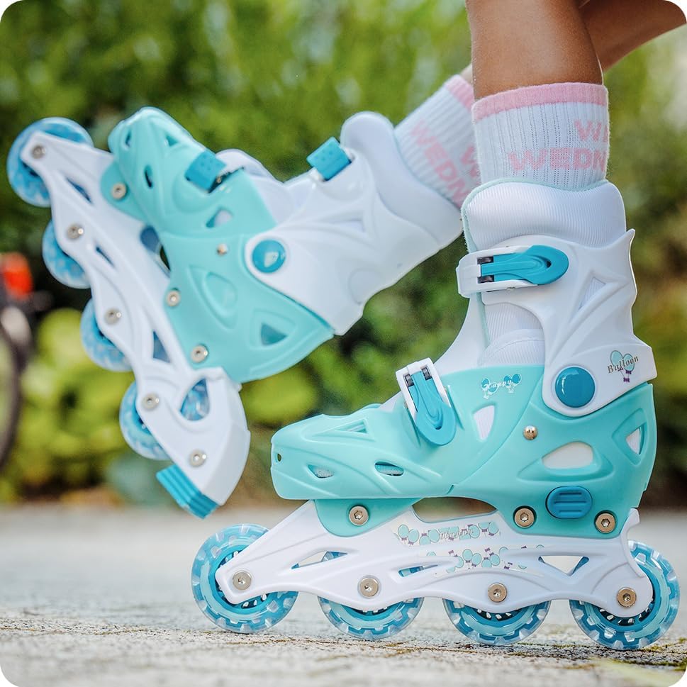 3in1 Kinder Inlineskates/Triskates/Rollschuhe RAVEN Balloon verstellbar Mint 29-32 (18cm-20cm), Mint