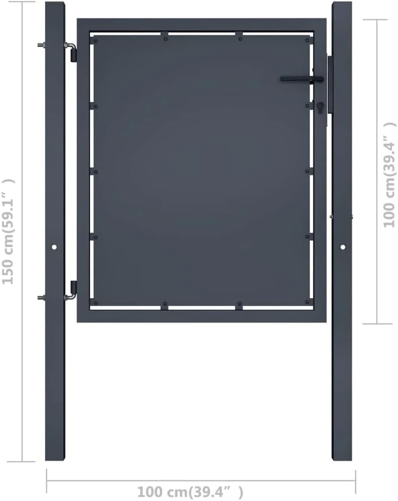 vidaXL Gartentor Gartentür Hoftor Hoftür Gartenpforte Zauntor Zauntür Einzeltor Tor Garten Zaun Pfor