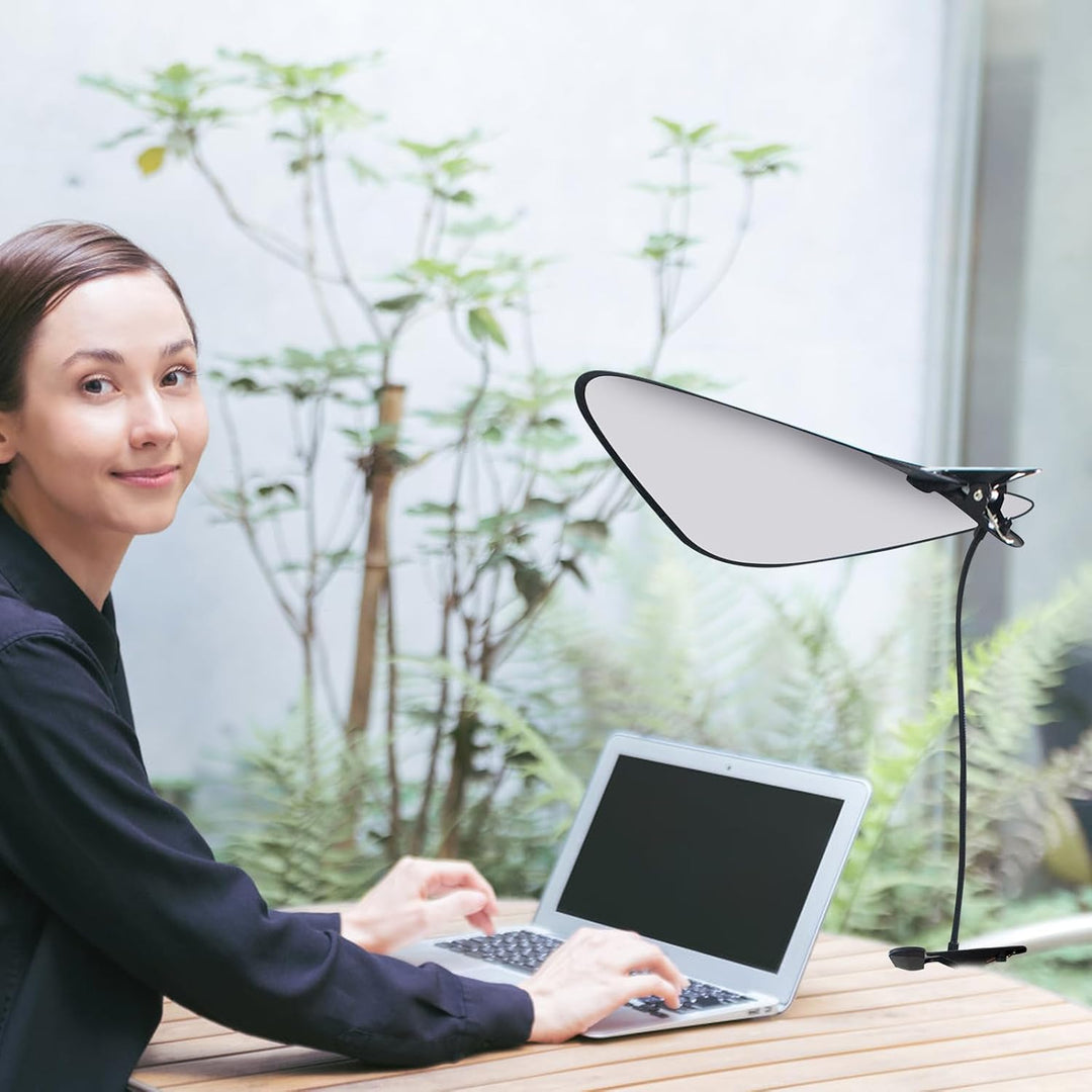 2 Stück Laptop Sonnenblende für Arbeiten im Freien,mit flexiblem Clip-Ständer,Wasserdicht, Faltbar,