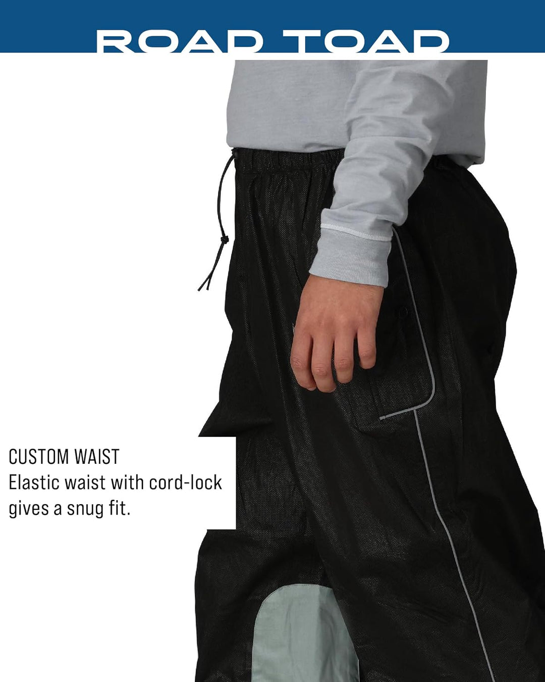 frogg toggs Herren Hose Road Toad Regenhose, Reflektierend, Wasserdicht 3XL Schwarz, 3XL Schwarz