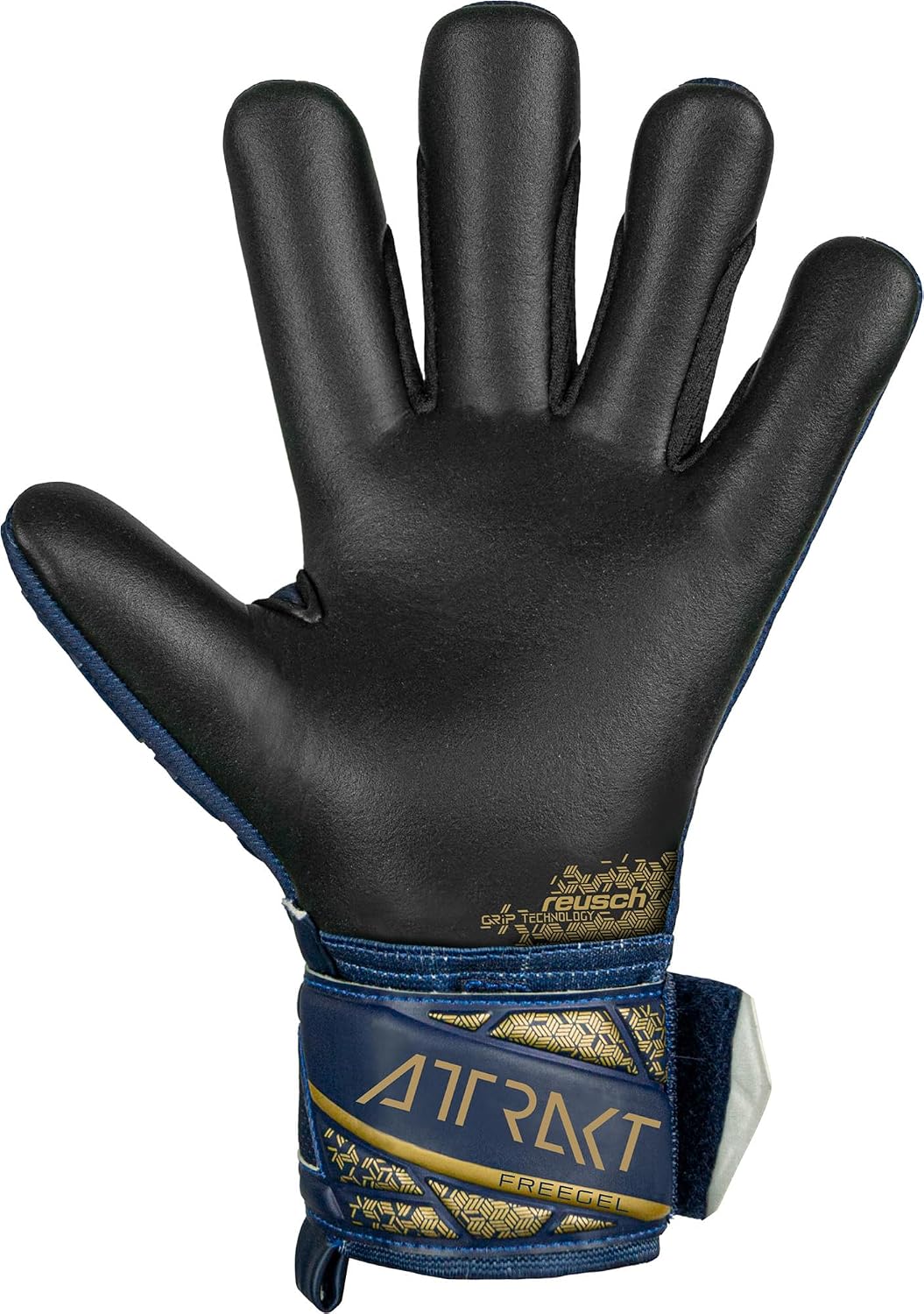 Reusch Unisex Jugend Attrakt Freegel Silver Junior Torwarthandschuhe 5.5 blau-gold-schwarz, 5.5 blau