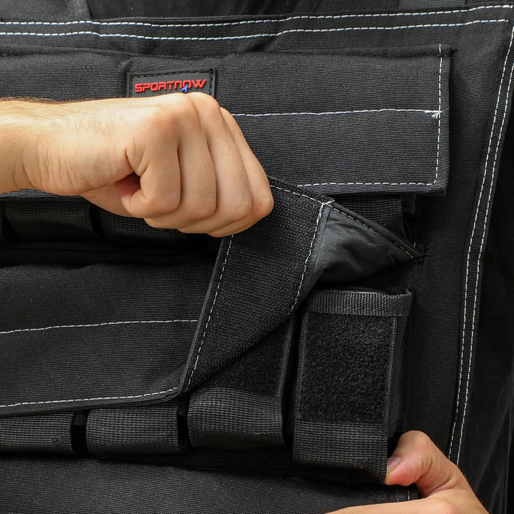 SPORTNOW Gewichtsweste 15/20KG verstellbare Trainingsweste mit herausnehmenbar Gewichten Reflektiere