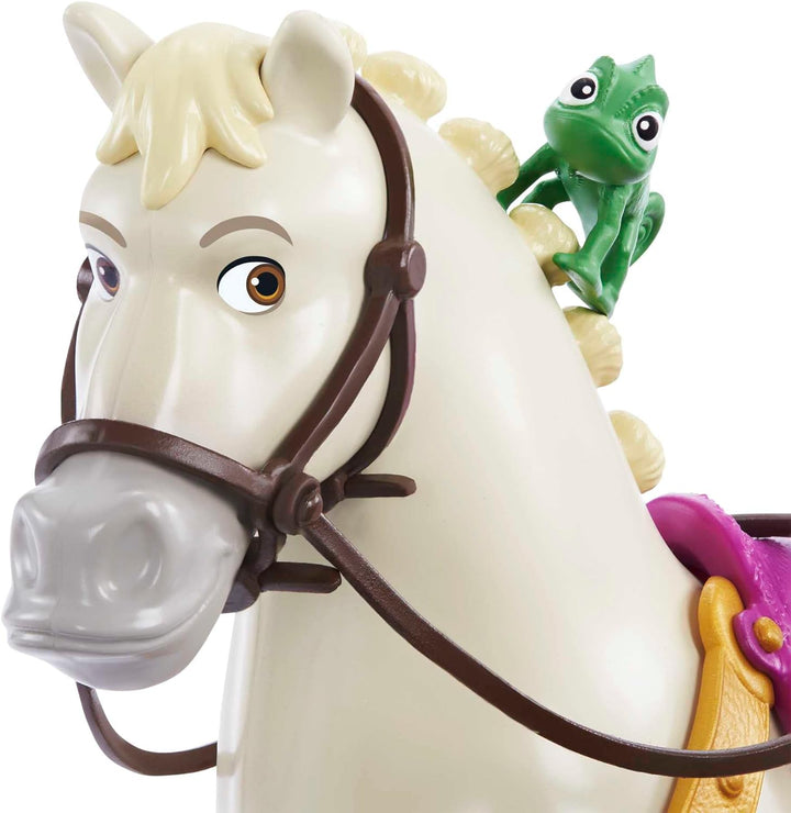 Disney Prinzessin Rapunzel & Maximus - Puppe und Pferd mit abnehmbarem Sattel und Zügeln, inklusive