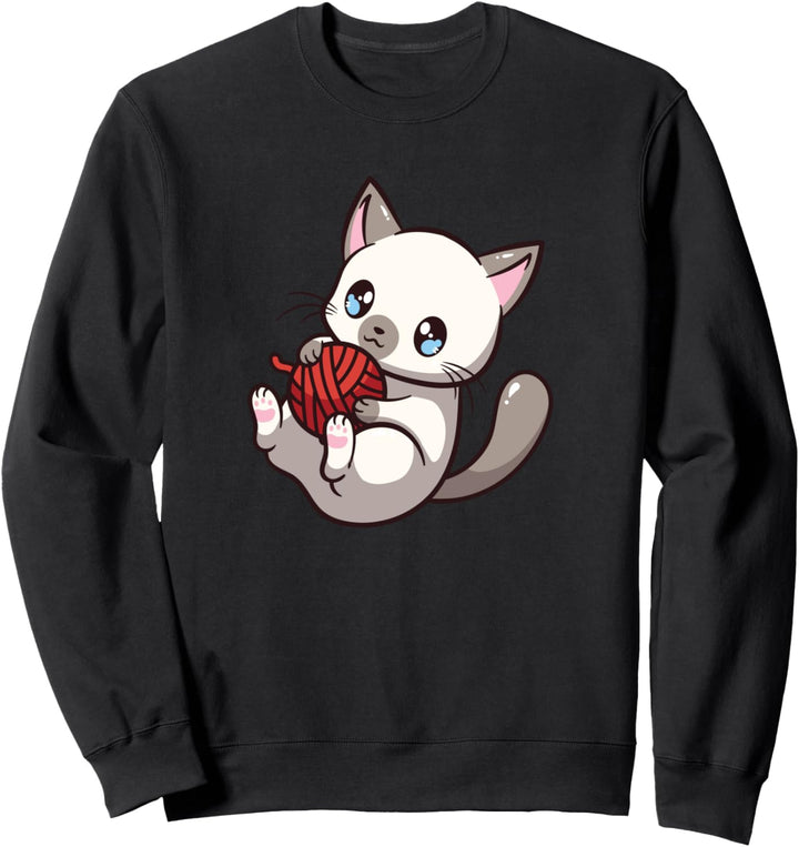 Kawaii süsse japanische Anime Katze Neko Girl Sweatshirt