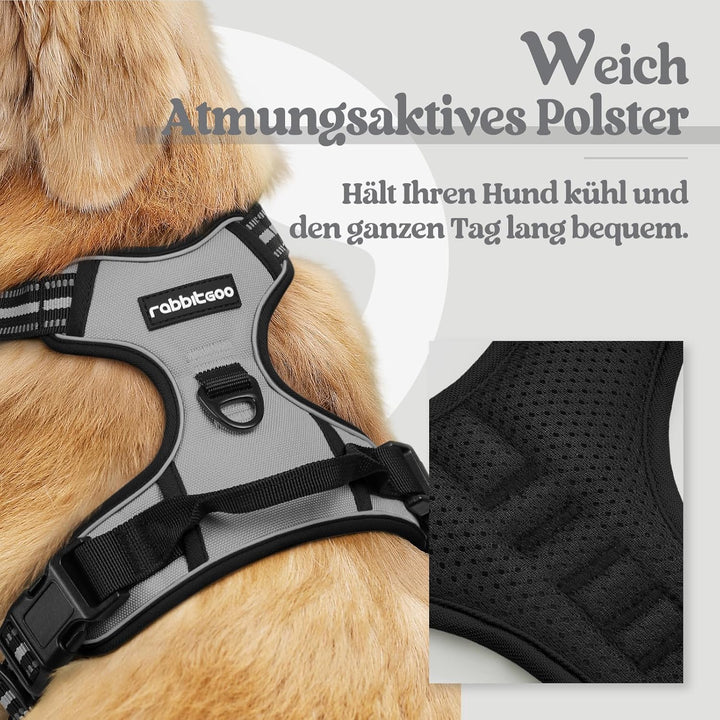 rabbitgoo Hundegeschirr Mittelgrosse Hunde, Anti Zug Geschirr mit Kontrolle, No Pull Verstellbar Hun