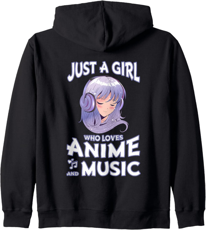 Nur ein Mädchen, das Anime und Musik liebt Teen Girls Anime Kapuzenjacke