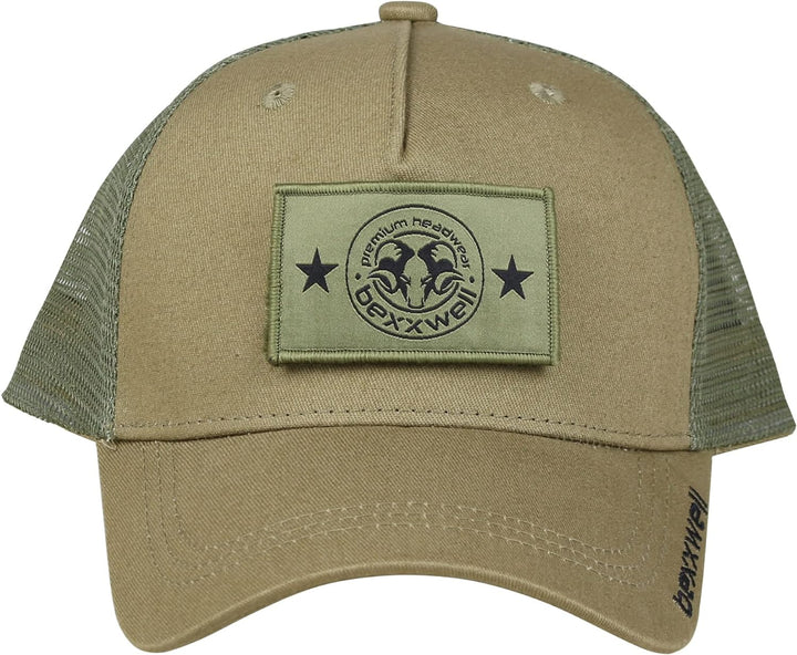 Bexxwell Trucker Cap grün mit Klett-Patch (optimale Passform, Kappe, Green, Truckercap, Logo, Cap, U