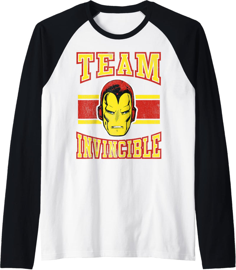 Marvel Avengers Iron Man Team Invincible Logo Raglan