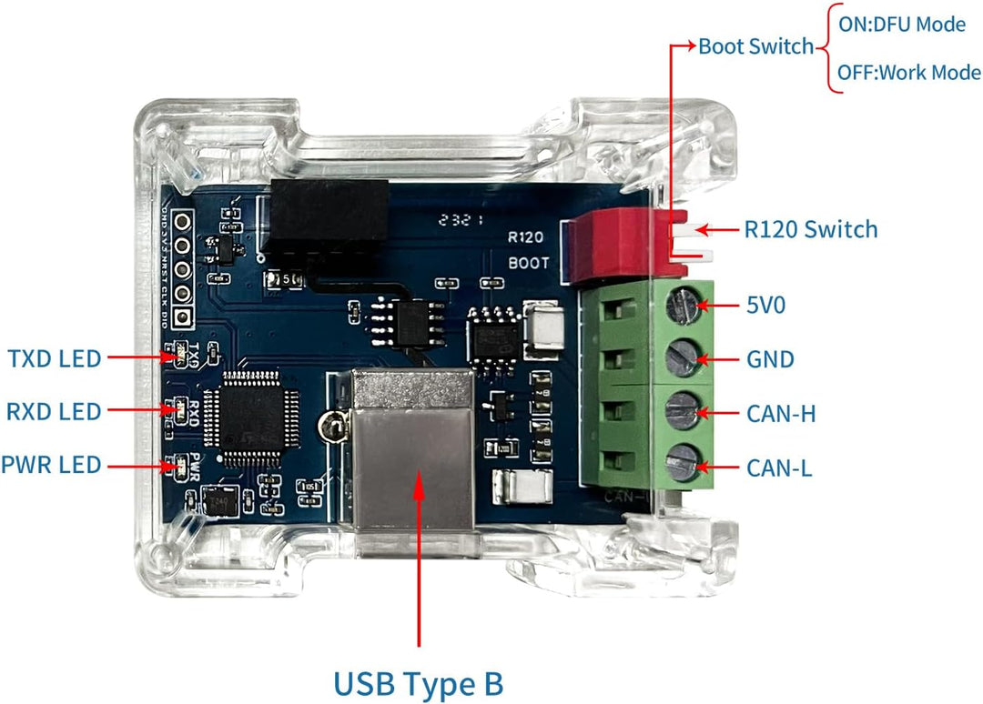 DSD TECH SH-C30G Isolierter USB-CAN-Adapter basierend auf Canable