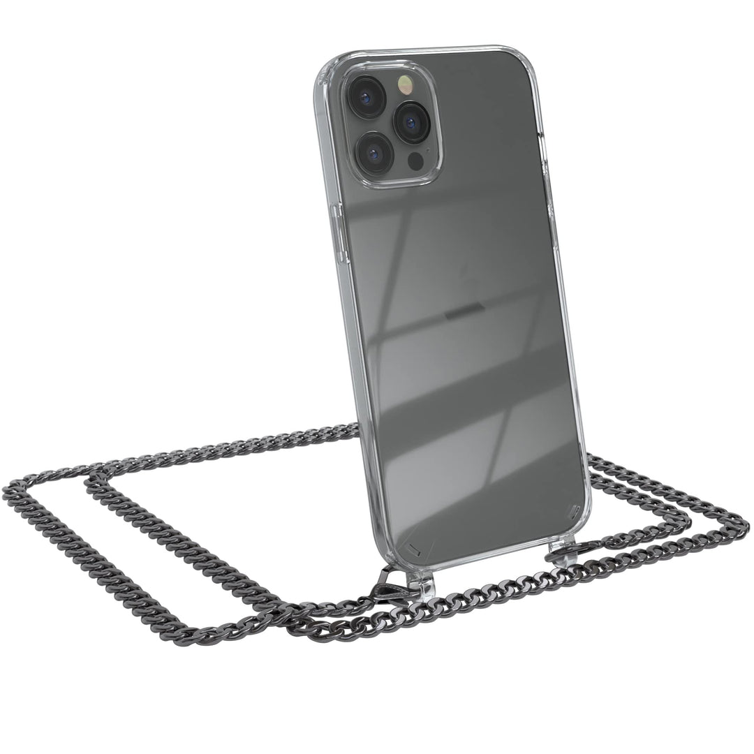 EAZY CASE Handykette kompatibel mit iPhone 12 Pro Max Handyhülle mit Metall Umhängeband und Ersatz K
