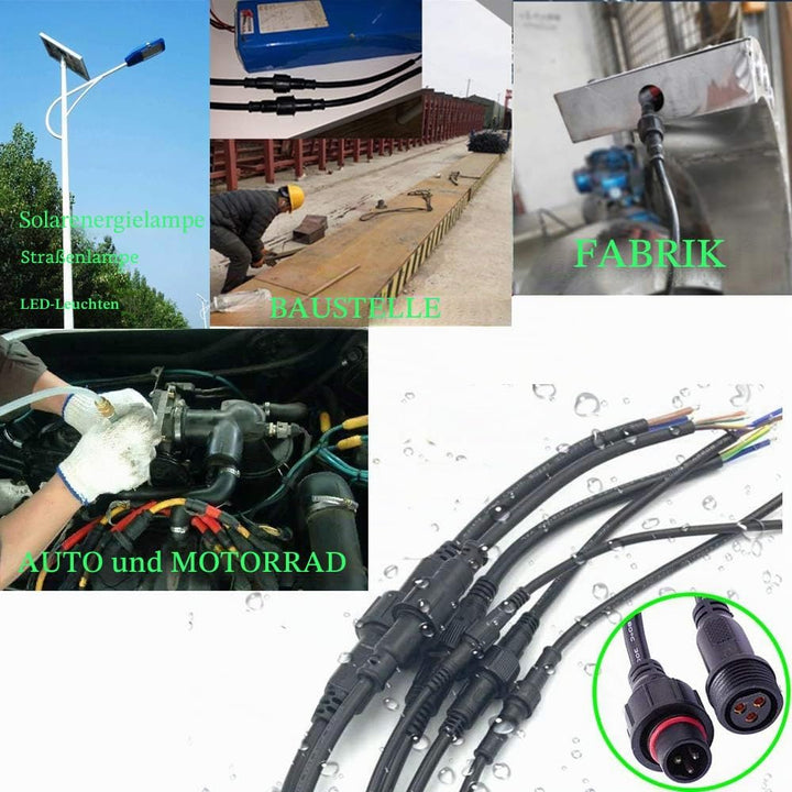 3pin wasserdichte Anschlüsse,Male Female Plug LED Steckverbinder, 3Pin 3Core Waterproof IP68 Steckve