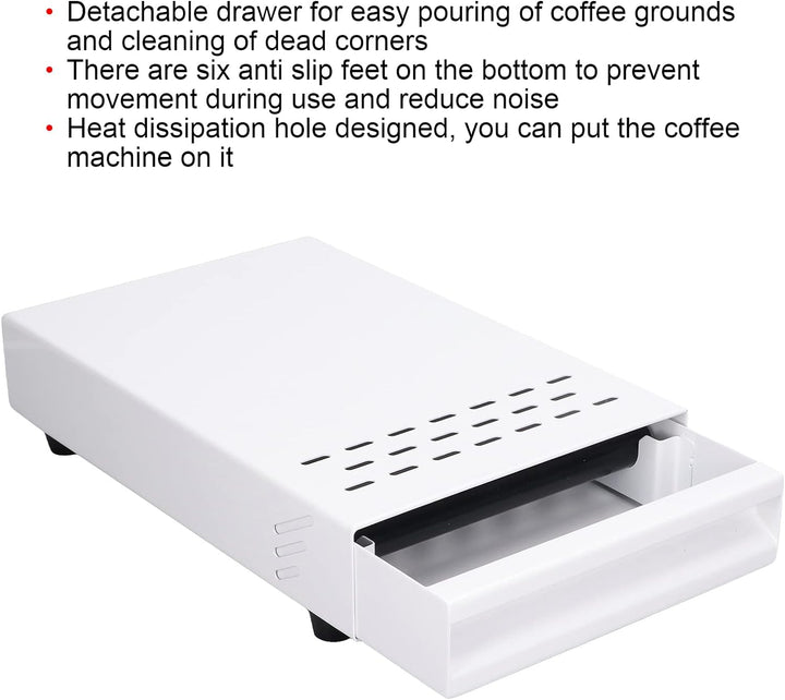 Wakects Kaffee-Klopf-Box-Behälter, Edelstahl-Gummi-Kaffeemehl-Klopf-Box-Rest-Pulver-Eimer-Schublade