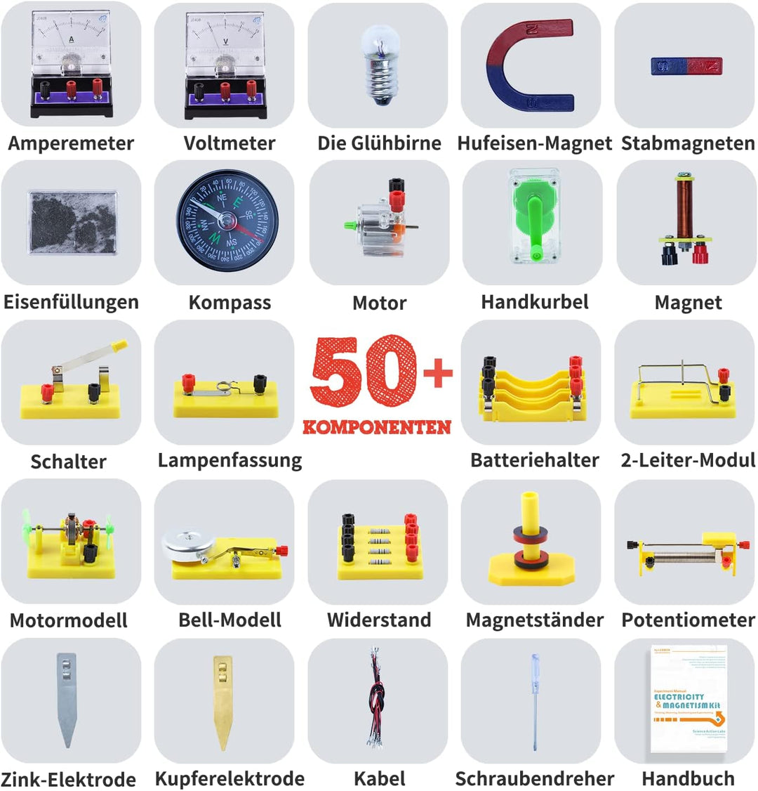 Teenii Elektrizität und Magnetismus Experimentierkasten für Kinder, STEM Wissenschaftsset mit Stromk
