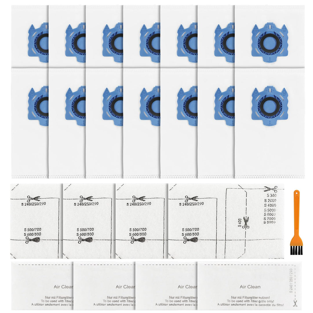 14 Staubsaugerbeutel mit 8 Filter Kompatibel mit Miele GN Serie S2 S4 S5 S6 S8, Complete C2/C3, Clas