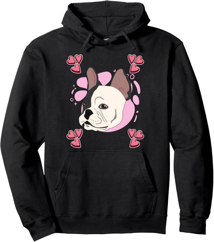 Damen Frenchie Zeichnung Mädchen Französische Bulldoggen Pullover Hoodie