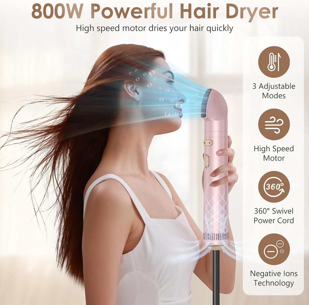 Rotierende Haarbürste, Air Styler 800 W, Ionen-Haartrockner, Heizbürste, 3-in-1, Lockenstab 38/50 mm