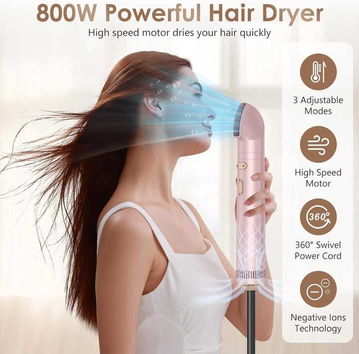 Rotierende Haarbürste, Air Styler 800 W, Ionen-Haartrockner, Heizbürste, 3-in-1, Lockenstab 38/50 mm
