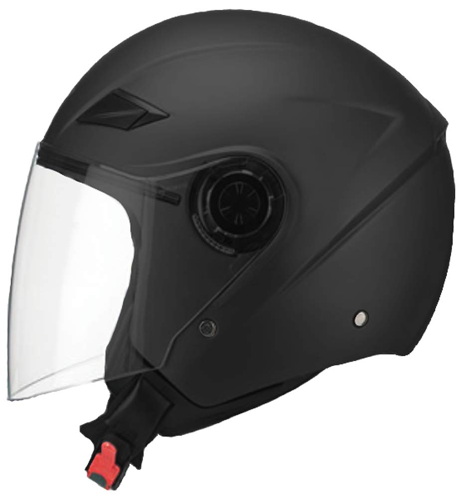 Jethelm Helm Motorradhelm RALLOX 702 matt schwarz mit Langvisier Grösse M, M