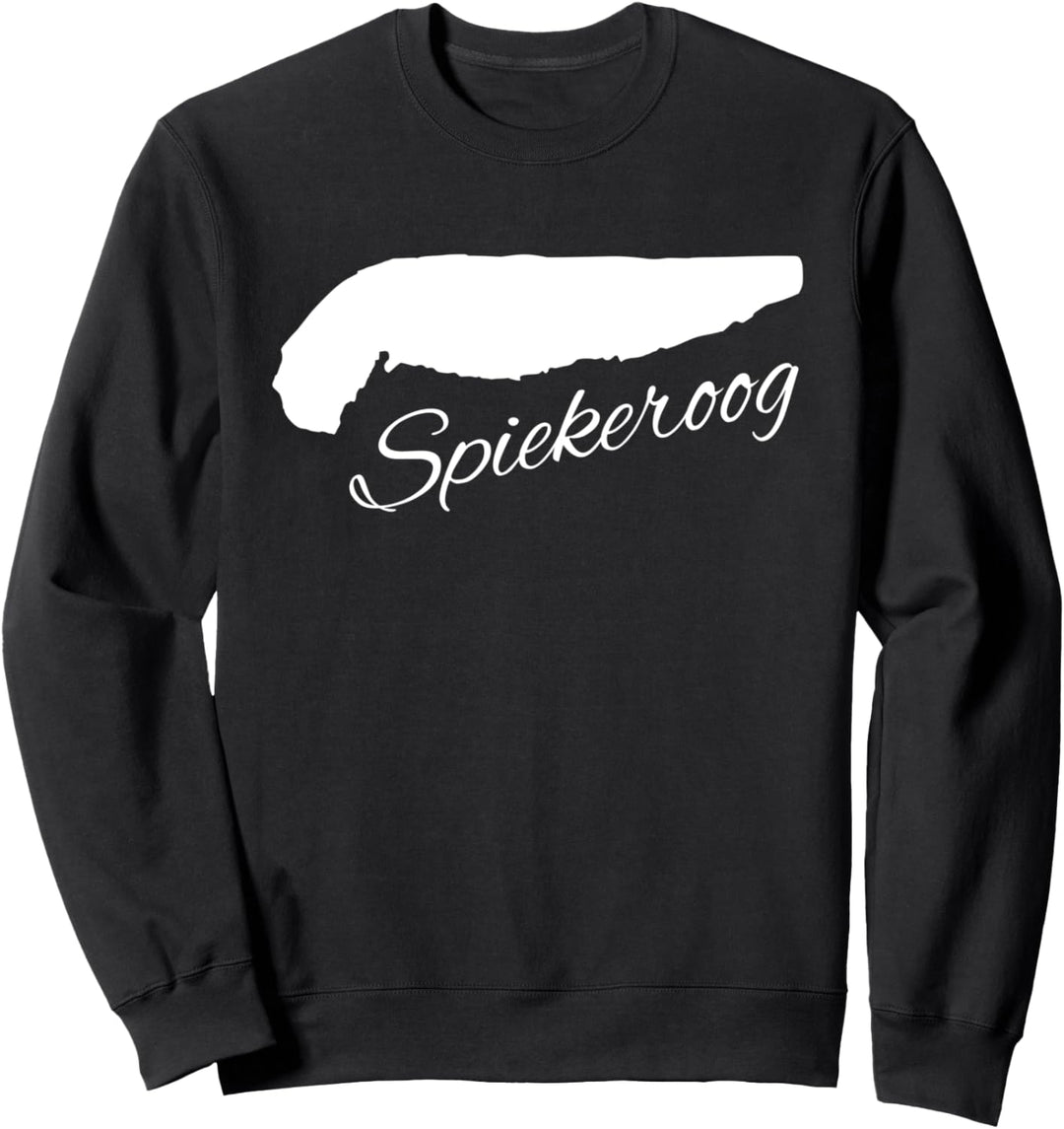 Spiekeroog Insel Silhouette Umriss Urlaub Reise Nordsee Meer Sweatshirt