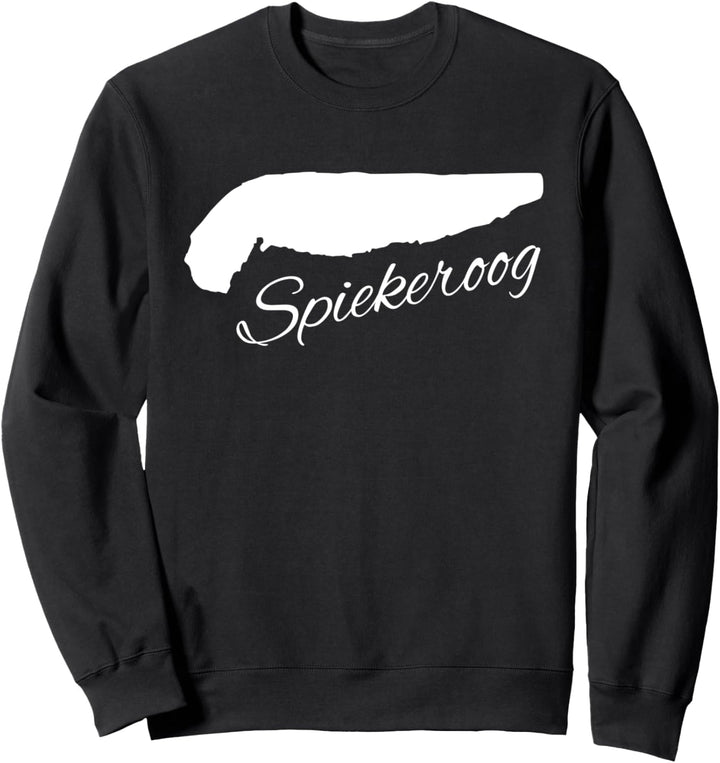 Spiekeroog Insel Silhouette Umriss Urlaub Reise Nordsee Meer Sweatshirt
