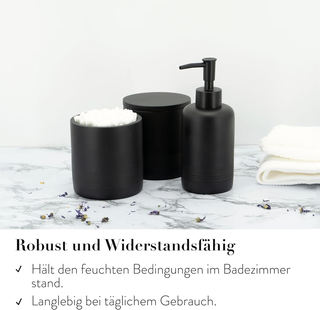 zccz Schwarzes Badezimmer-Zubehör-Set 6-teilig – Badezimmer-Organizer mit Zahnbürstenhalter, Lotions