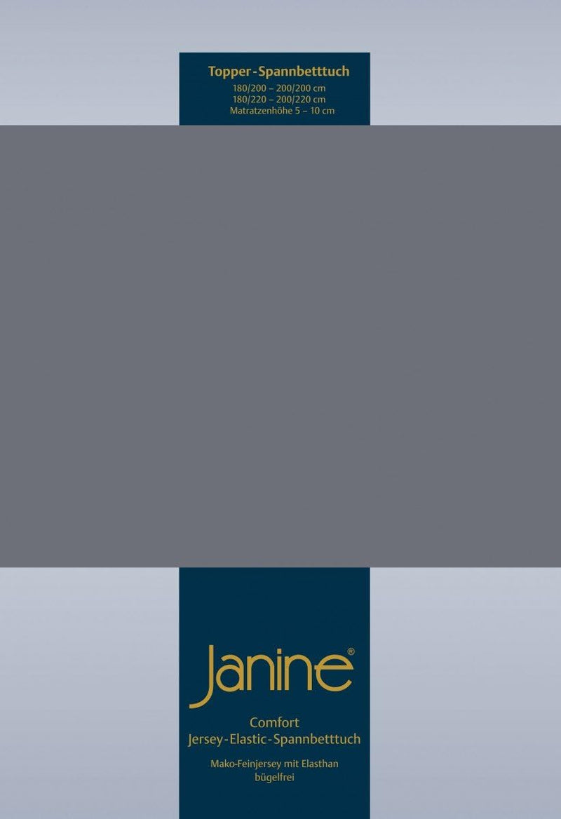 Janine 5001 Topper-Spannbetttuch Elastic 180/200 bis 200/220 cm opalgrau Fb. 48 180/200 cm - 200/220