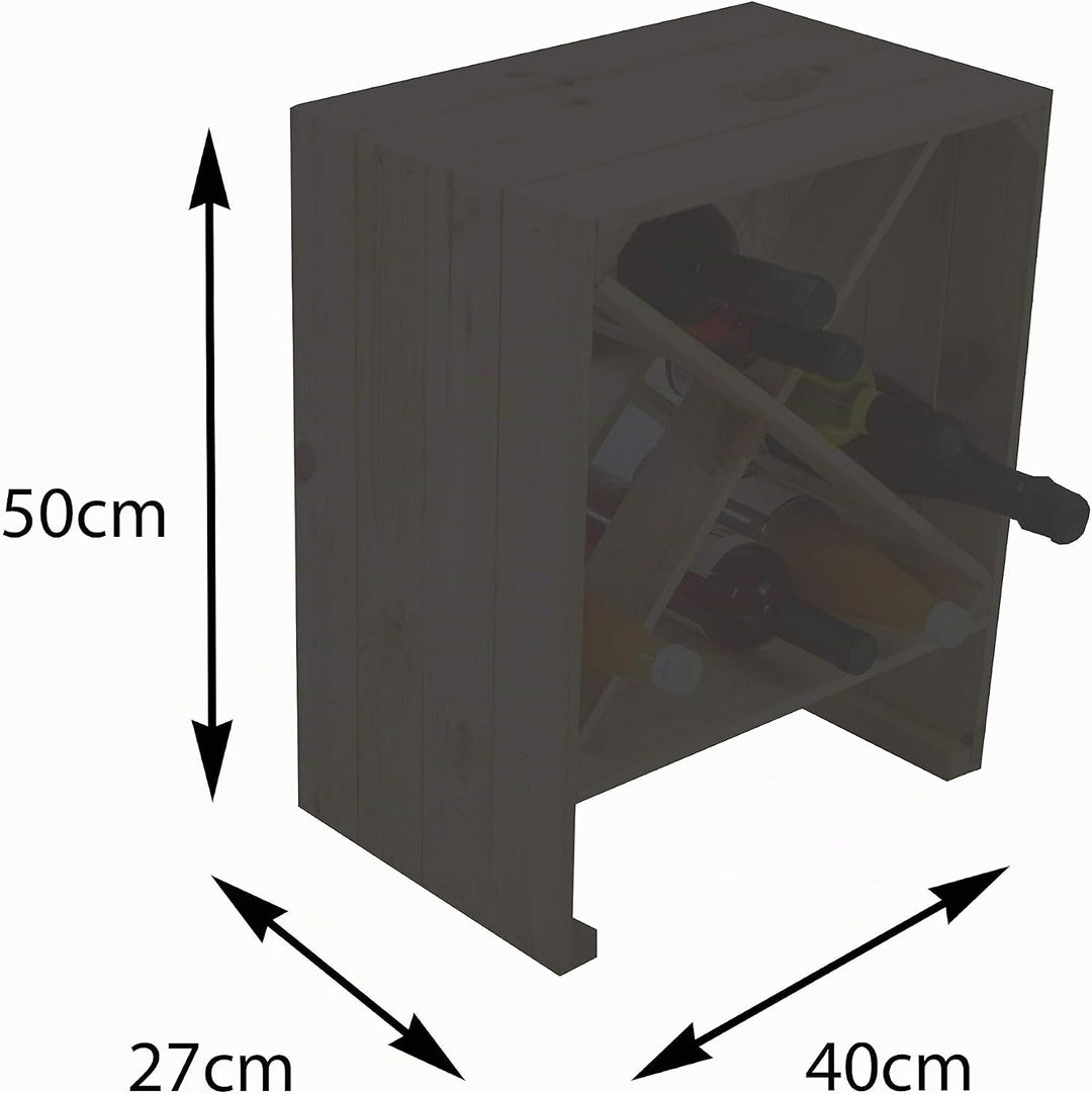 Kistenkolli Altes Land geflammtes Weinregal X Masse 50x40x27cm Regalkiste Flaschenablage Weinregal A
