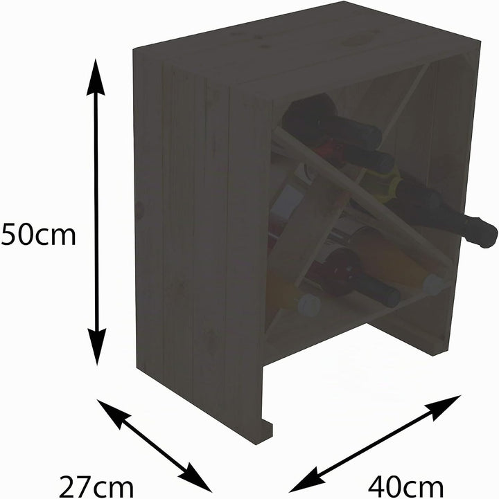 Kistenkolli Altes Land geflammtes Weinregal X Masse 50x40x27cm Regalkiste Flaschenablage Weinregal A