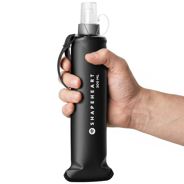 Shapeheart Weiche Trinkflasche Laufen 300 ml - Kompatibel Laufgürtel - Auslaufsicheres Ventil, Schmu