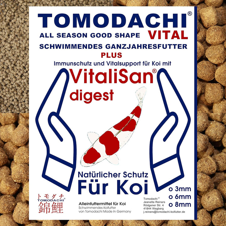 Tomodachi Koifutter, Vitalfutter für Koi mit Monoglyceriden für Koigesundheit, Immunschutz, Stoffwec