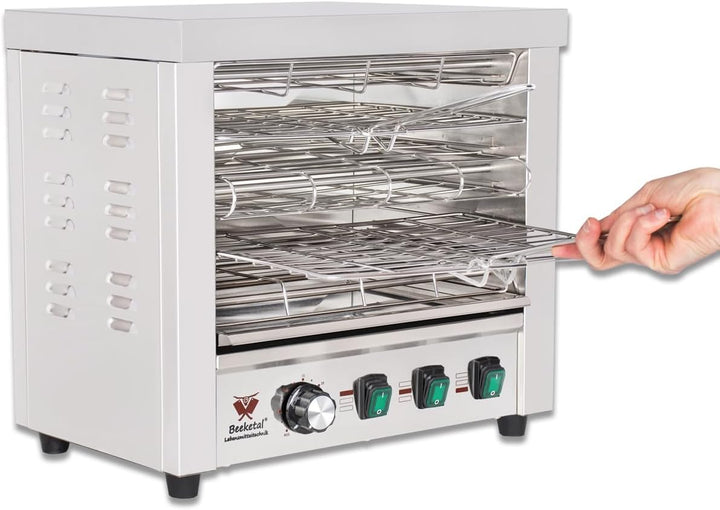 Beeketal 'BSP-1' Profi Gastro Salamander Grill Überbackgerät aus Edelstahl mit 2 Gitter, 5-30 Minute