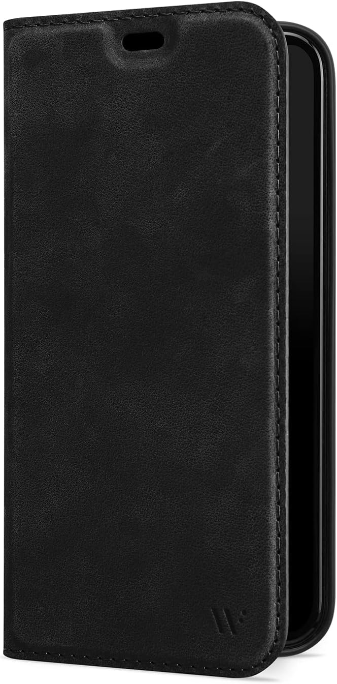 WIIUKA Hülle für iPhone 14 Pro Max, Leder aus Deutschland, mit Kartenfach, extra Dünn, Handyhülle mi