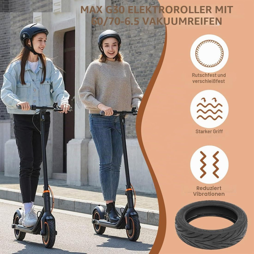 DASIAUTOEM 60/70-6.5 Tubeless Reifen mit Ventil für Ninebot Max G30 Vorne, E Scooter Ersatzreifen mi