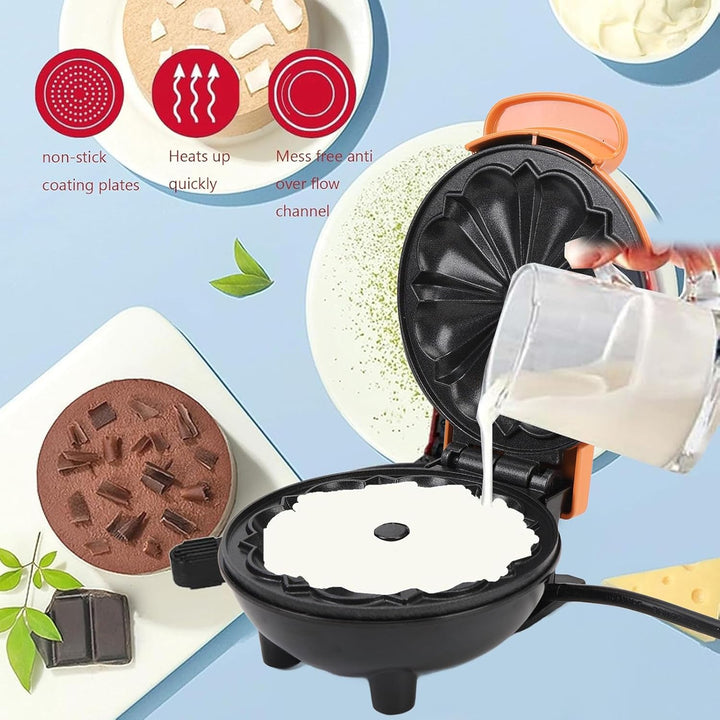350 W Mini-Kuchenmaschine, tragbare Mini-Kuchenmaschine, antihaftbeschichtete doppelseitige Heizung,