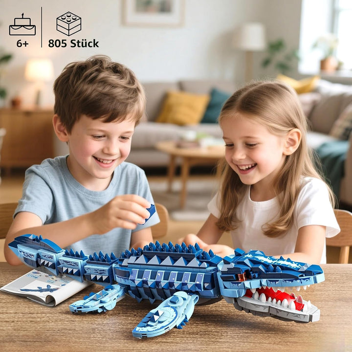 TYCOLE Mosasaurus Bauspielzeug - 805 PCS Dino Spielzeug Modell, Dinosaurier ab 7 Jahre für Jungen Ma