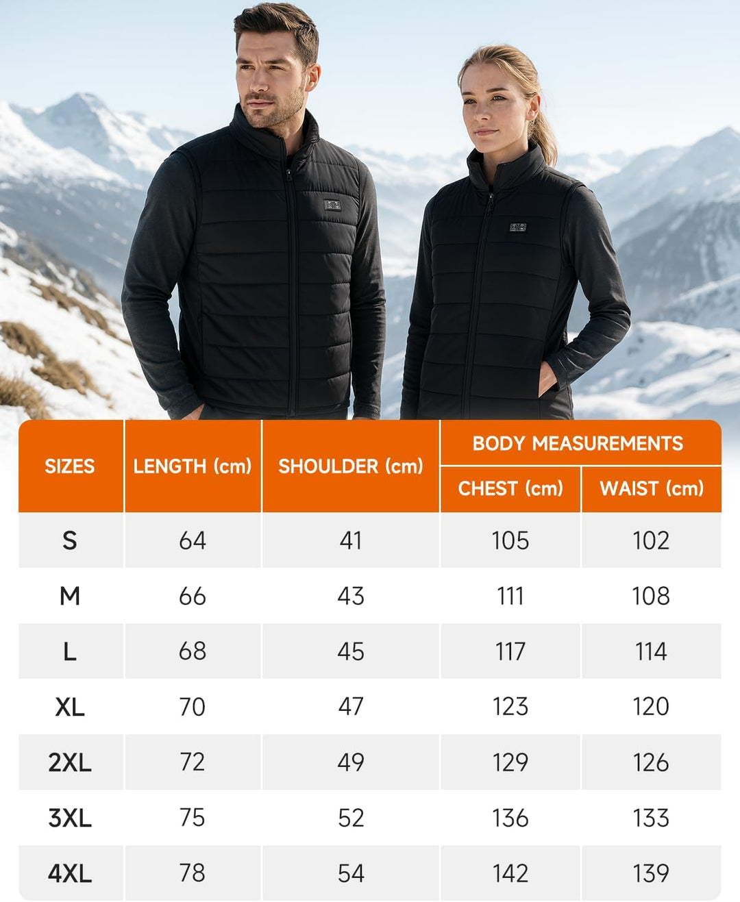 LABCOOL Beheizbare Weste,beheizte herren damen, Heizweste mit 7,4V 25000mAh Akku,Wärmeweste mit 6 He