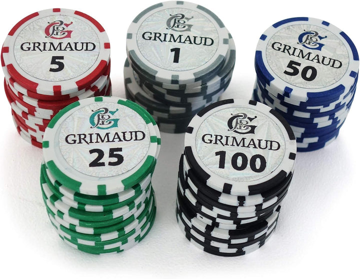 Smir 360355 Casino-Set World Poker Tour, schwarzer Aluminium-Koffer, Poker Grimaud, 500 amerikanisch