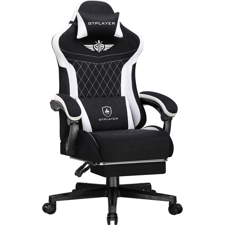 GTPLAYER Gaming Stuhl, Ergonomischer Gamer Stuhl aus Stoff mit Lendenwirbelstütze, PC-Stuhl mit verb