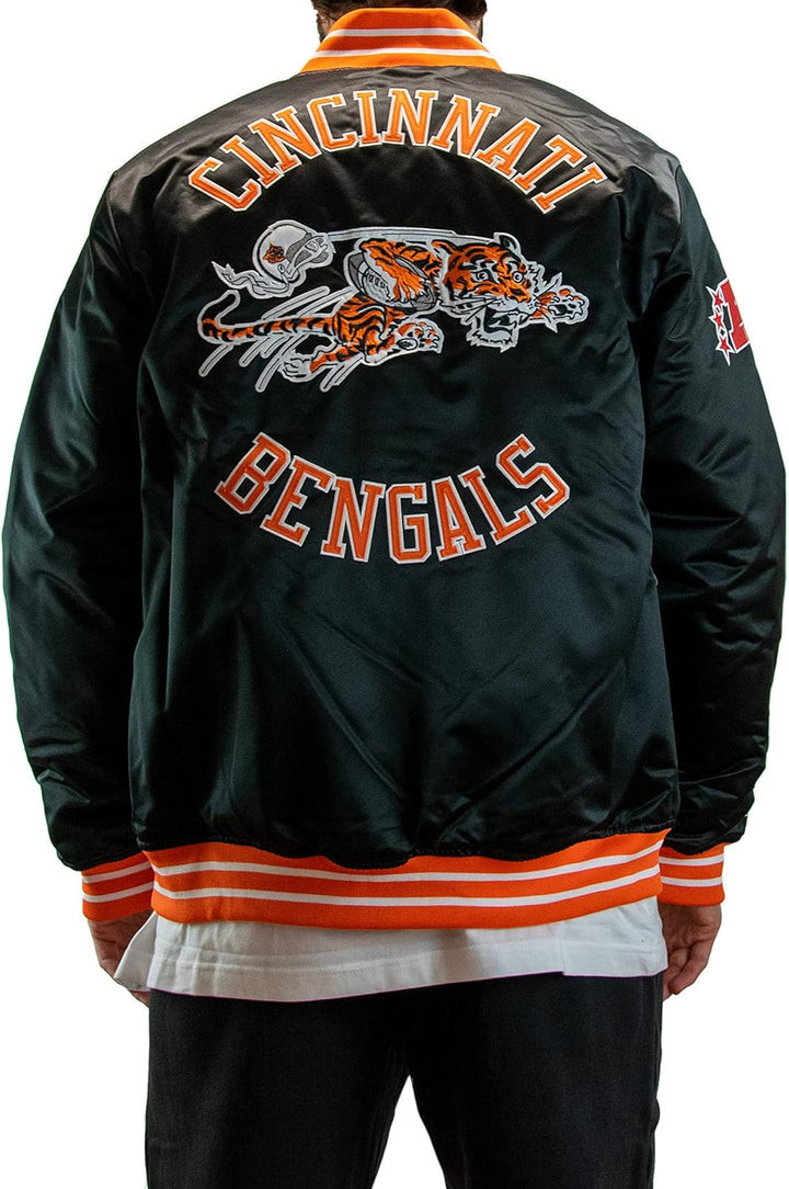 Mitchell & Ness NFL Heavyweight Satin Jacket M Cincinnati Bengals - Black, M Cincinnati Bengals - Bl
