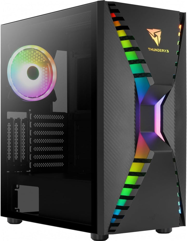 Aerocool Cronus Mid Tower Case – PC Gaming Case with 1 x 1400mm ARGB Rear Fan, RGB LED Front & Full