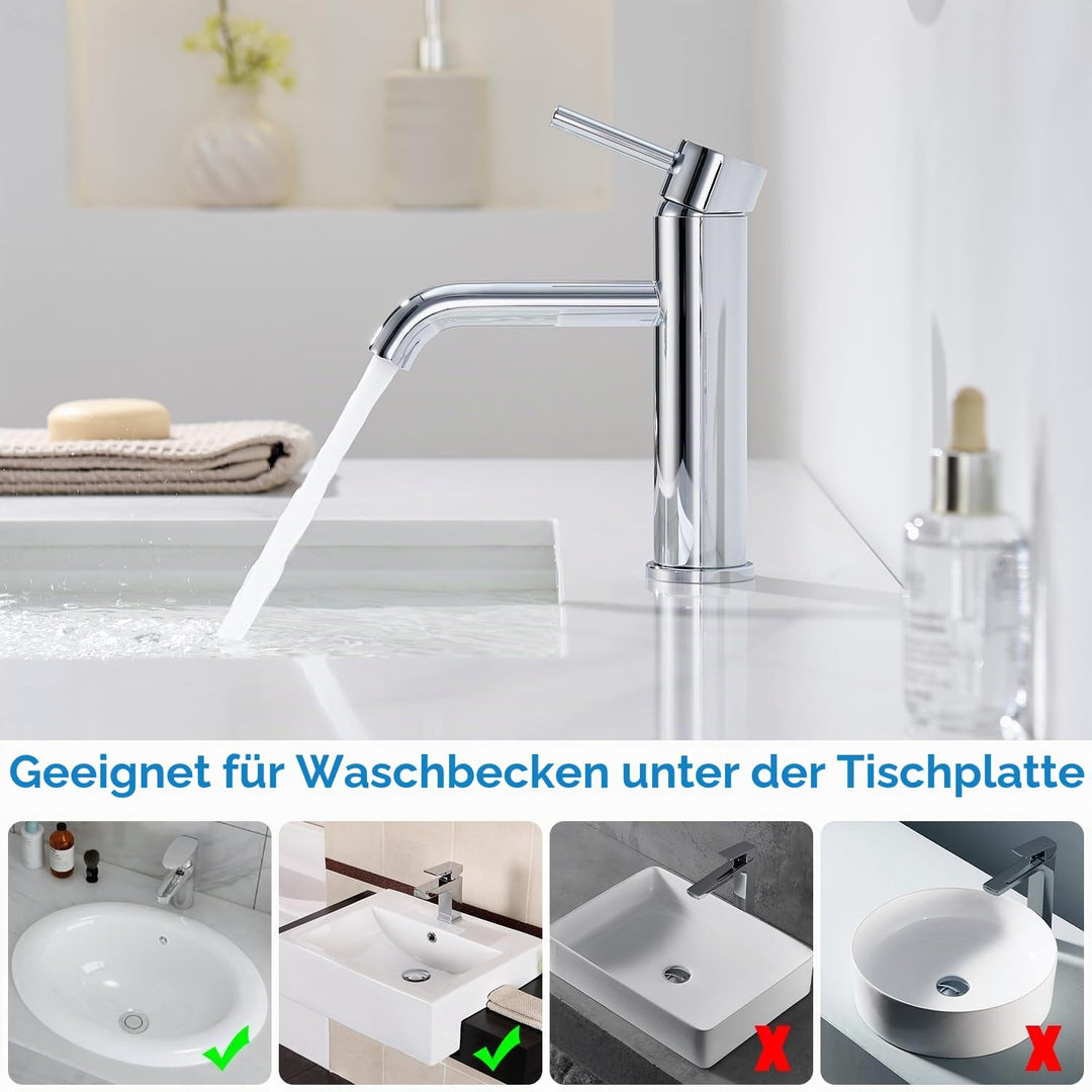 Wasserhahn Bad Waschtischarmatur, Waschbecken Armaturen, Armatur Badezimmer Einhebelmischer Mischbat