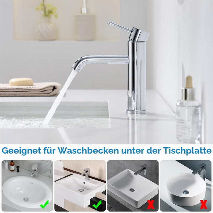 Wasserhahn Bad Waschtischarmatur, Waschbecken Armaturen, Armatur Badezimmer Einhebelmischer Mischbat