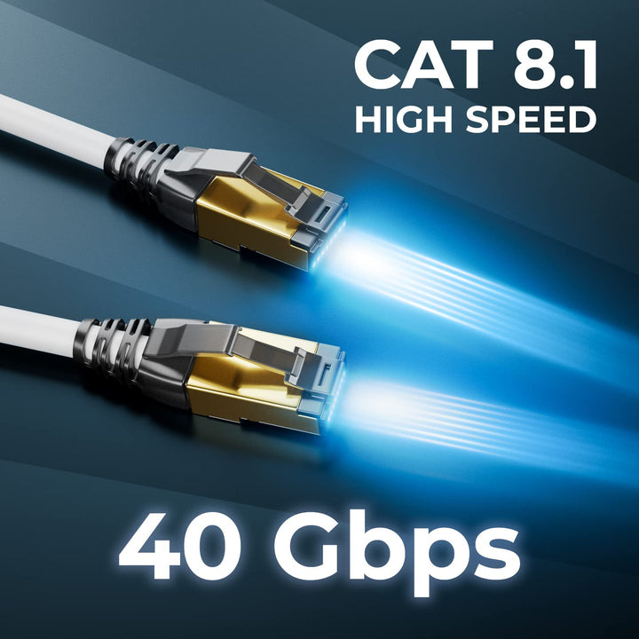 deleyCON 10x 0,5m CAT8.1 Patchkabel Netzwerkkabel Datenkabel S/FTP PIMF 2000 MHz 40 Gbit RJ45 LAN DS