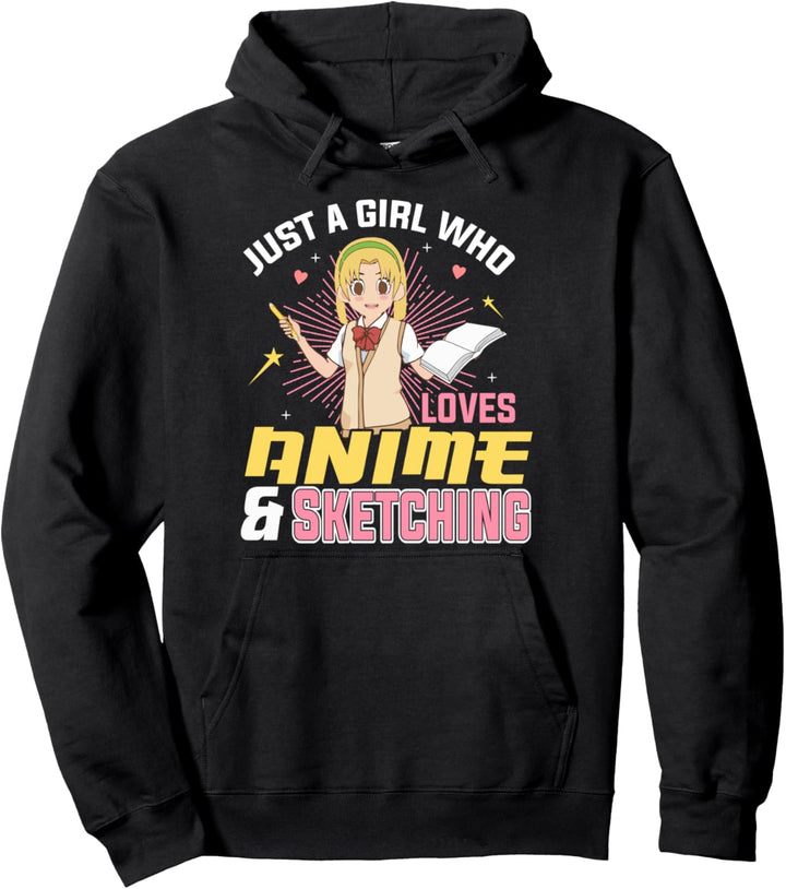Just A Girl Who Loves Anime Kawaii Fanartikel Manga Anime Pullover Hoodie