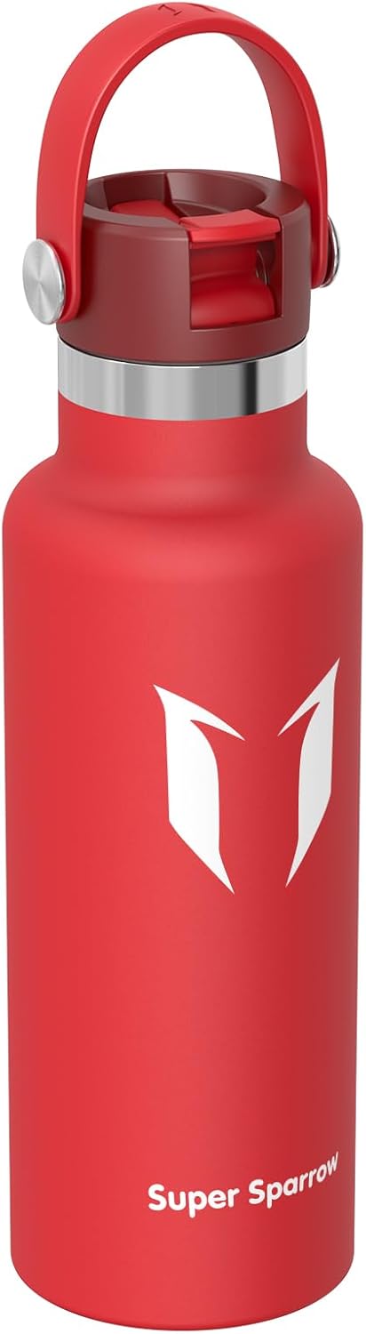 Super Sparrow Trinkflasche Edelstahl - Thermobecher - 350ml, 500ml, 750ml, 1L, 1.2L - FlipFlow Trink