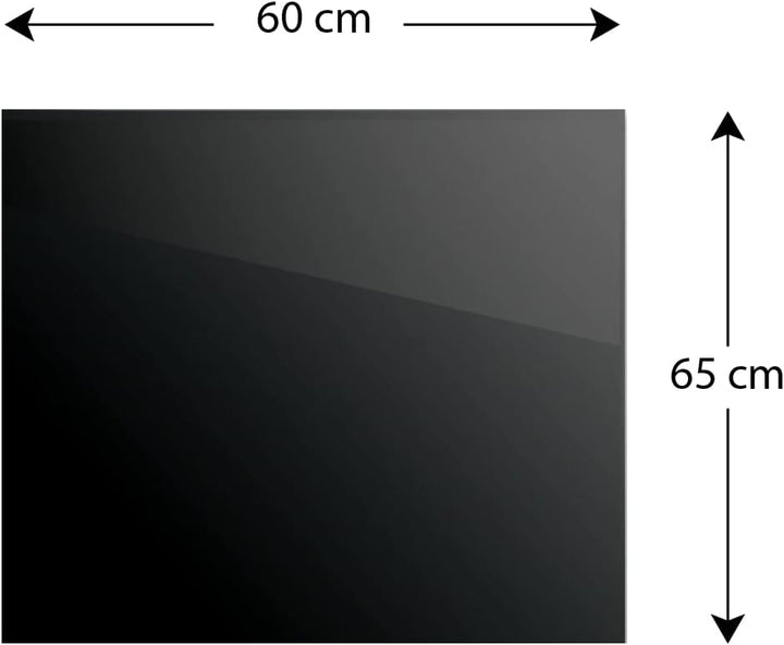 ALLboards Spritzschutz aus Glas SCHWARZ CLASSIC BLACK 60x65cm Küchenrückwand aus Echtglas, für Küche